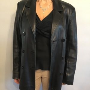 Faux Leather Ladies Coat